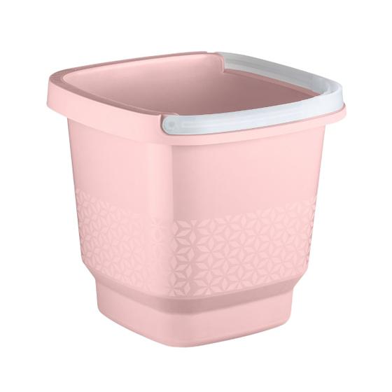 Imagem de Balde Multiuso Para Limpeza Lavanderia 8,5 Litros Rosa Com Alça Transparente UZ412-ROS
