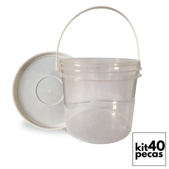 Imagem de Balde Não Nocivo De 2.2L Com Tampa Lacre 40 Pçs