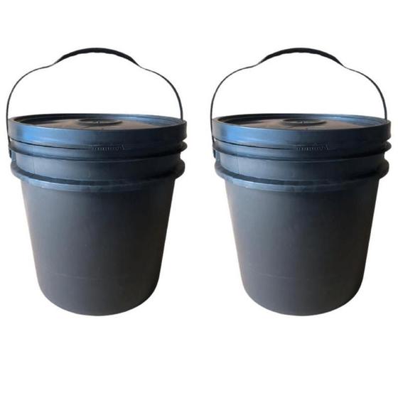 Imagem de Balde Não Tóxico 16 Litros Com Tampa - 2 Pçs