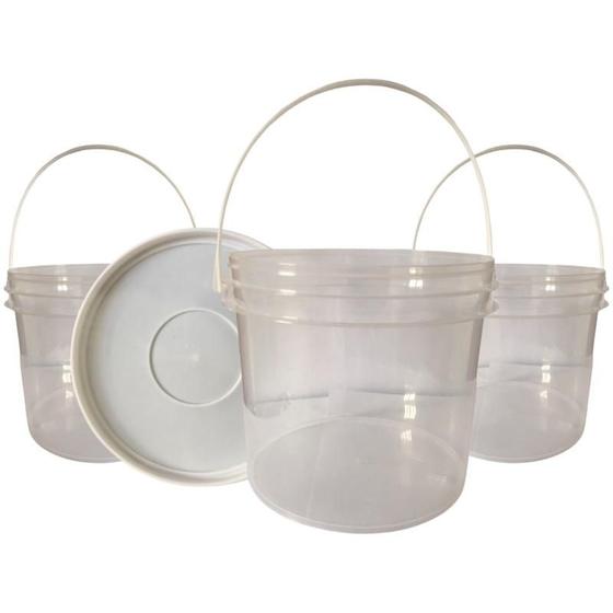 Imagem de Balde não tóxico transparente 2.2L 3 Pçs