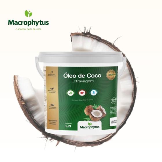 Imagem de Balde Óleo de Coco Extravirgem - Extraído da polpa do coco- 3,2 Litros Macrophytus