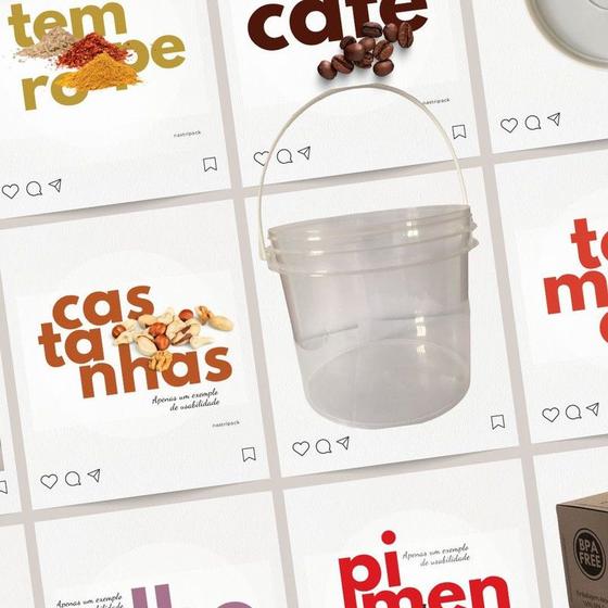 Imagem de Balde para açucar e café transparente 2.2L 2 Pçs
