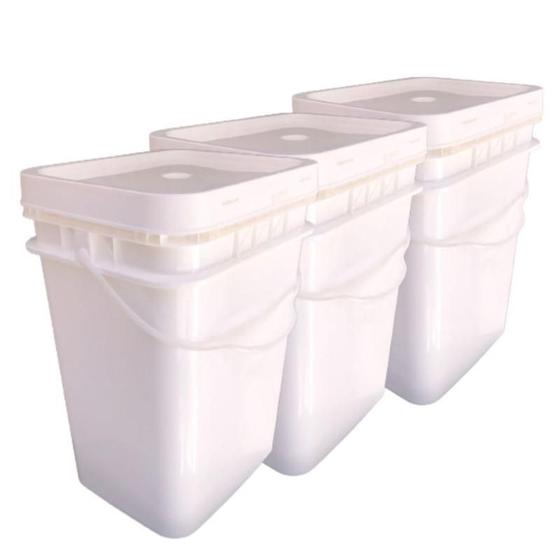 Imagem de Balde Para Alimentos Frescos De 20L E Tampa Lacre 3 Pcs