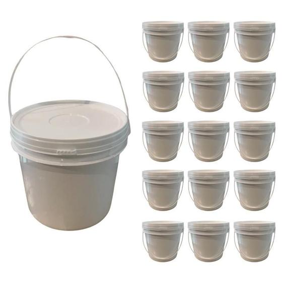 Imagem de Balde Para Casa E Construção 2.2L Branco 15 Pçs