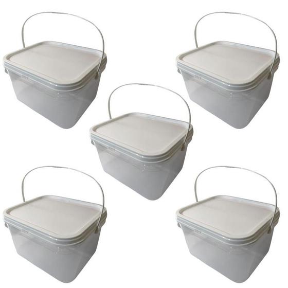 Imagem de Balde Para Concreto Transparente 2.4L-Kit 5 Pçs