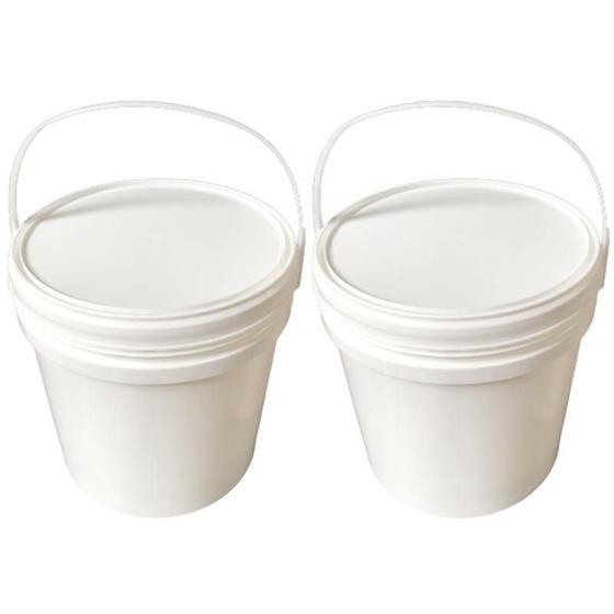 Imagem de Balde Para Fer Queijo 10L E Tampa Lacre 2 Pçs