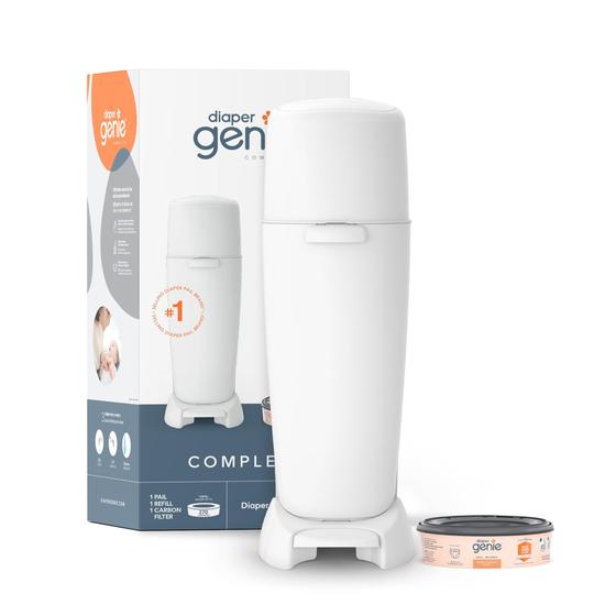 Imagem de Balde para Fraldas Playtex Diaper Genie Completo com 1 Recarga Branca