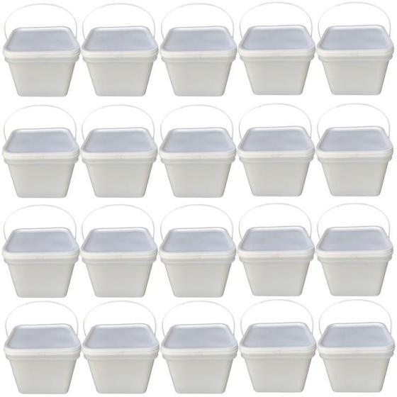 Imagem de Balde Para Queijo 3.6L Retangular Com Tampa Lacre - 20 Pçs