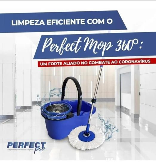 Balde Perfect Mop Pro 360 Inox Refis Menor preço em Balde Perfect Mop Pro 360 Inox Refis