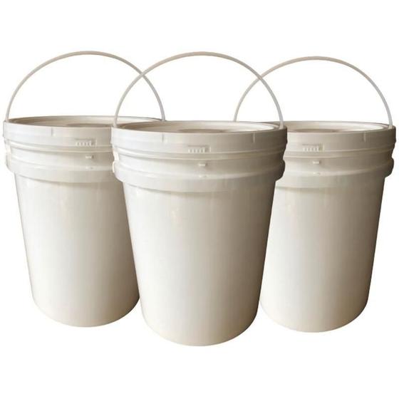 Balde Plástico 20L Virgem 3 Pçs - Nastripack Imagem de Balde Plástico 20L Virgem 3 Pçs