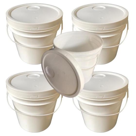Imagem de Balde Plástico 5L Para Fer Queijo - 5 Pçs