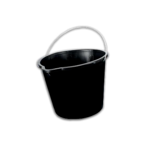 Imagem de Balde Plástico Com Bico E Alça De Ferro 7,2L Preto Multiuso