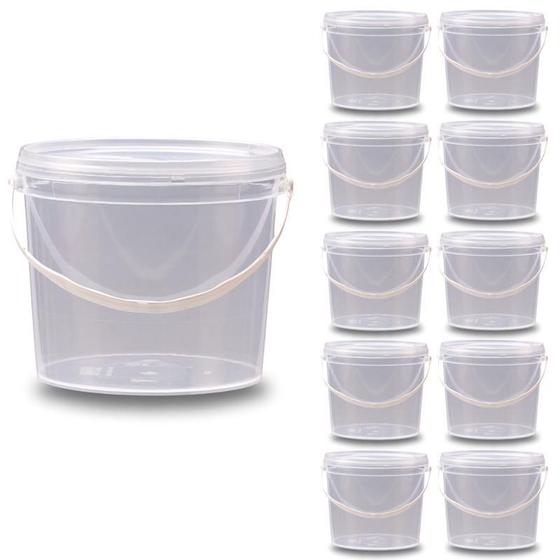 Imagem de Balde Plástico Para Envase De Mel 2.2 Litros - Kit 10 Pçs