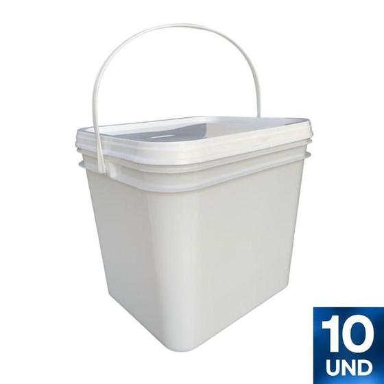 Imagem de Balde Plastico Para Guardar Whey 3L Retangular - 40 Pçs