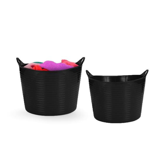 Balde Preto Multiuso Cesto Organizador Flexivel 20L e 15L Menor preço em Balde Preto Multiuso Cesto Organizador Flexivel 20L e 15L