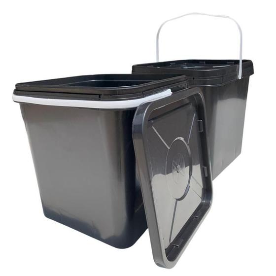 Imagem de Balde Quadrado 16L Para Amaciante Tampa Com Lacre 02 Pçs