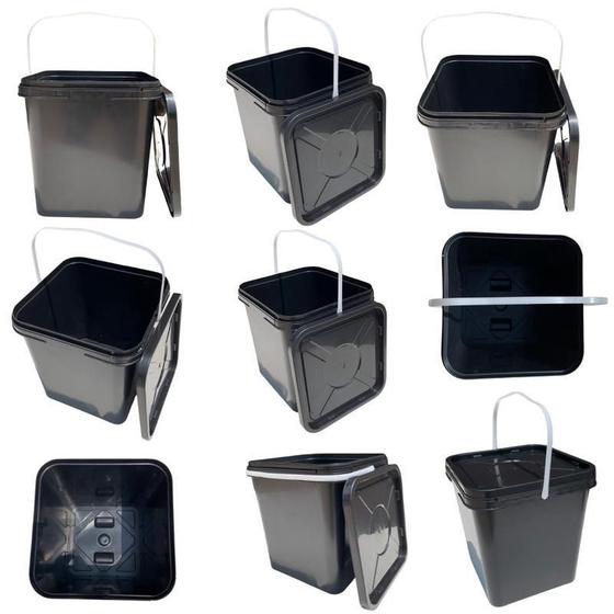 Imagem de Balde Quadrado 16L Para Comprar Em Sp Tampa Com Lacre