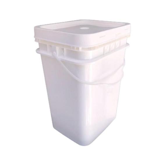 Imagem de Balde Retangular 20L com Tampa Lacre - Branco BPA FREE