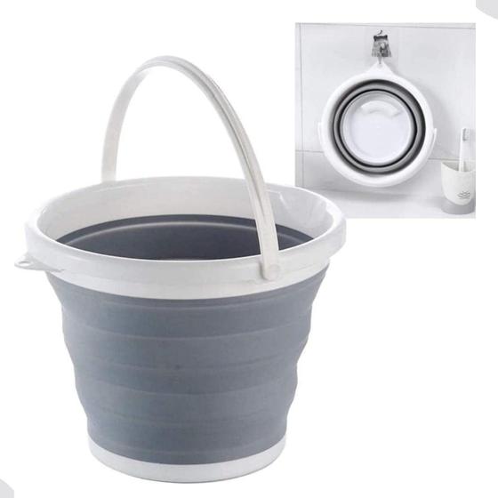 Imagem de Balde Retratil Dobravel Silicone Portatil 10 Litros