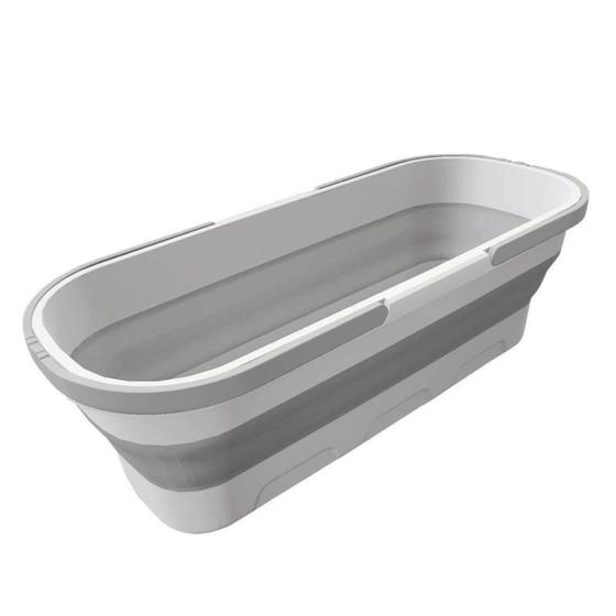 Imagem de Balde Silicone Dobrável Retrátil Retangular Com Rodinhas