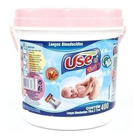 Imagem de Balde Toalhas Umedecidas Use It Baby Com 400 Unidades 