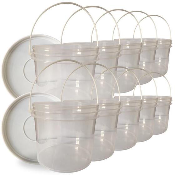 Imagem de Balde Transp 2.2L Para Bolo Com Alça 10 Pçs