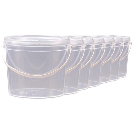 Imagem de Balde Transparente 1,8L Para Conserva De Tremoço 7 Pçs