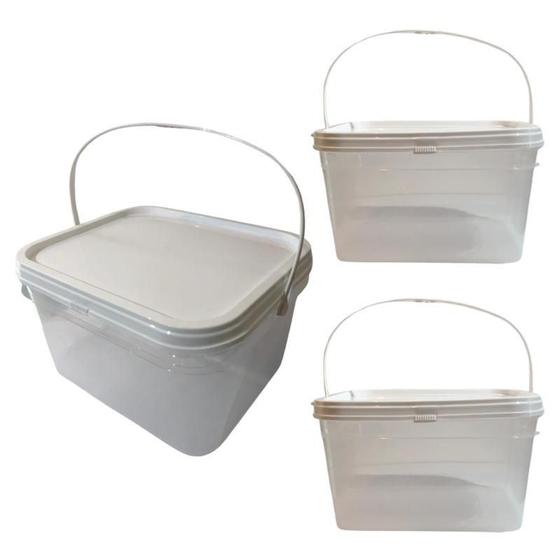 Balde Transparente 2.4L Para Camarões 3 Pçs - Nastripack Imagem de Balde Transparente 2.4L Para Camarões 3 Pçs
