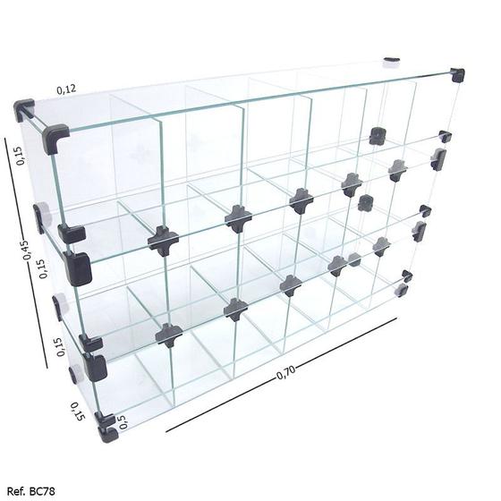 Imagem de Baleiro Comercial Modulado em Vidro - 0,70 x 0,45 x 0,15