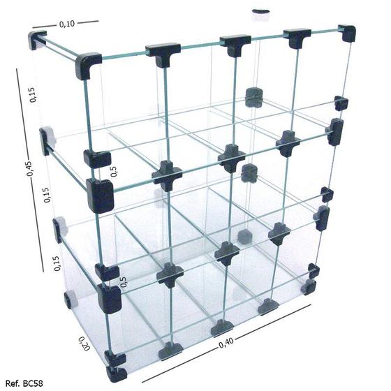 Imagem de Baleiro Expositor Modulado em Vidro - 0,40 x 0,45 x 0,20