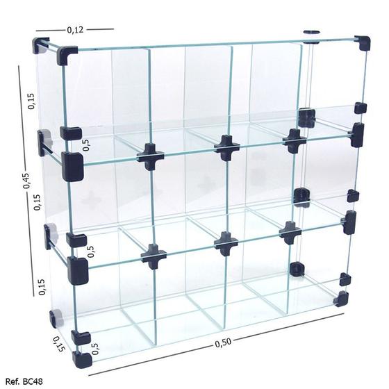 Imagem de Baleiro Expositor Modulado em Vidro - 0,50 x 0,45 x 0,15