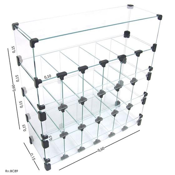 Imagem de Baleiro Expositor Modulado em Vidro - 0,60 x 0,60 x 0,15