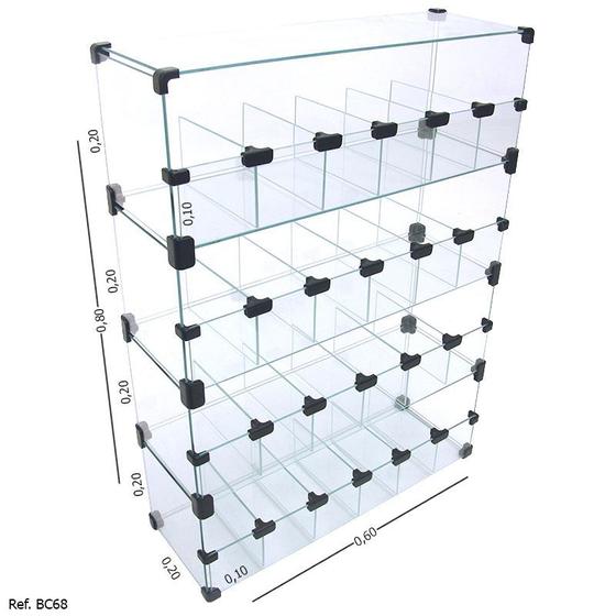 Imagem de Baleiro Expositor Modulado em Vidro - 0,60 x 0,80 x 0,20