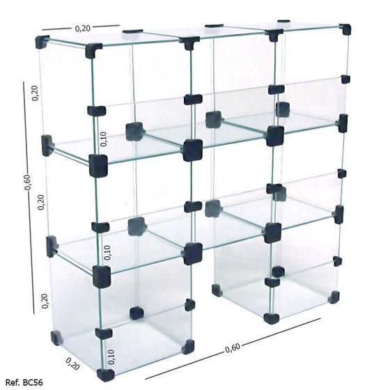 Imagem de Baleiro Expositor Modulado em Vidro - 0,60 x0,60 x 0,20