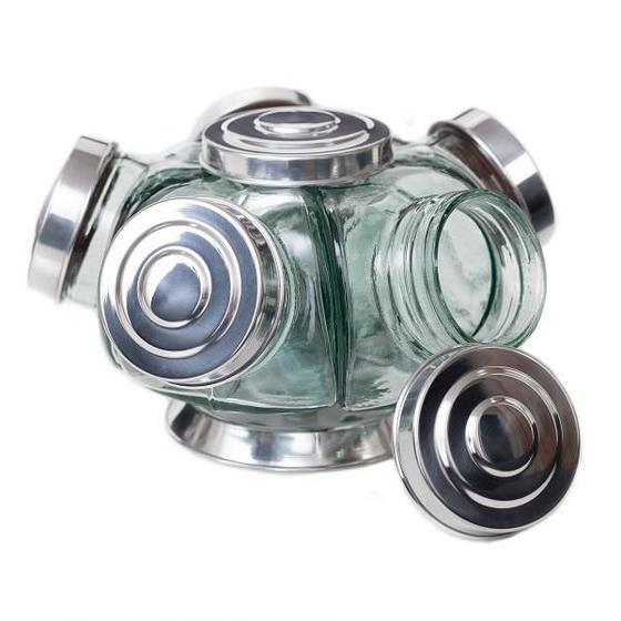 Baleiro Giratório Médio Alumínio Vidro Capacidade 2500 Ml Menor preço em Baleiro Giratório Médio Alumínio Vidro Capacidade 2500 Ml