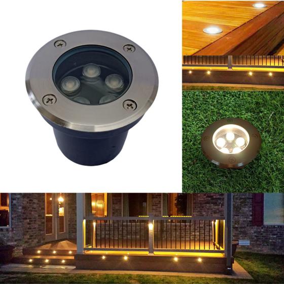 Imagem de Balizador Led SMD 5W Bivolt Blindado Vedado De Embutir Em Piso Gramado Escada Jardim Luz Branco Quente Ou Branco Frio