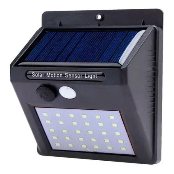 Imagem de Balizador Solar Parede 30 Led Sensor Presença 2 Funções 6w