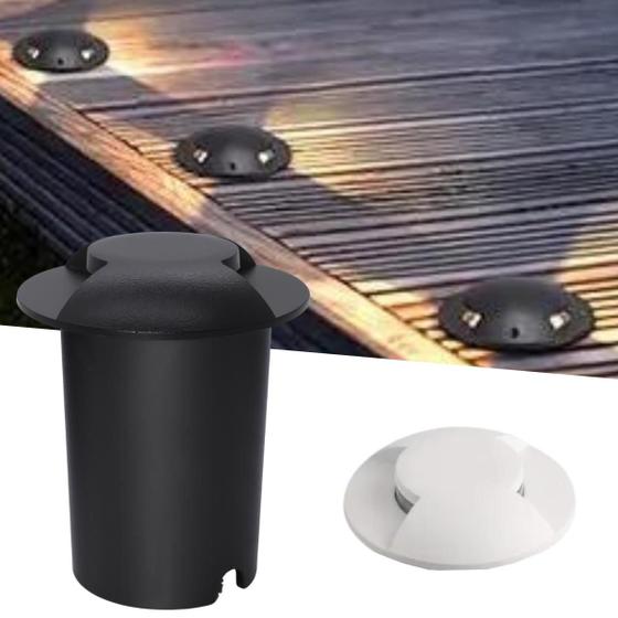 Imagem de Balizador Spot Led SMD 1W Com 2 Fachos Focos De Luz Angular (Branco Quente) IP65 De Embutir Em Piso Solo Chão Gramado