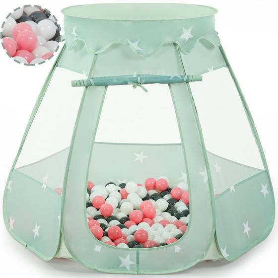 Imagem de Ball Pit Tent Wilhunter Baby com 50 bolas para crianças pequenas, rosa