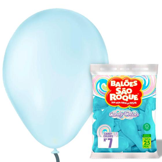 Imagem de Balões Bexigas Balão Candy Colors Pastel Diversas Cores - 7 Polegadas -São Roque - Pacote 25 Unidades Latéx Liso Para Festas Decoração