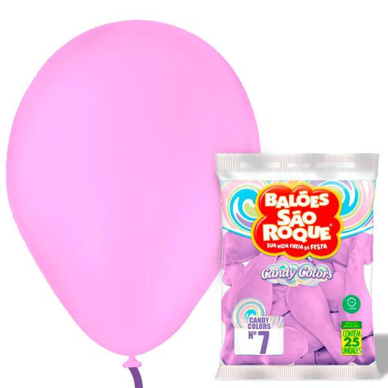 Imagem de Balões Bexigas Balão Candy Colors Pastel Diversas Cores - 7 Polegadas -São Roque - Pacote 25 Unidades Latéx Liso Para Festas Decoração