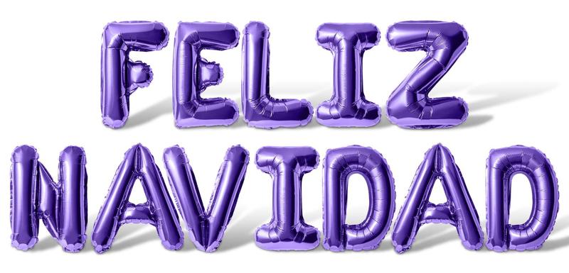 Imagem de Balões de letras FELIZ NAVIDAD 40cm Foil Mylar Balão roxo