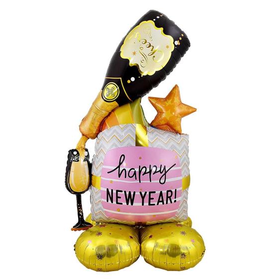 Imagem de Balões Grandes De Ano Novo, Decorações De Bolo Champanhe, Suprimentos Para Festa De Ano Novo 2025