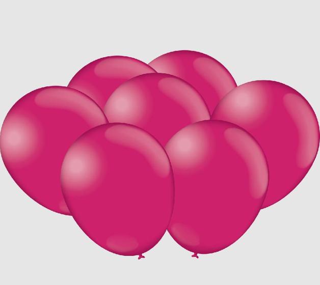 Imagem de Balões P/ Festa (Cor: Rosa Escuro - Tamanho: 9") - Contém 25 Unidades