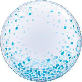 Imagem de Balões são roque bolha cristal confetti azul 61 cm 143405