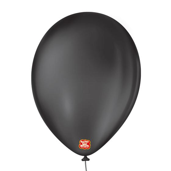Imagem de Balões são roque preto ebano liso 9 polegadas pc 50 unidades 102136