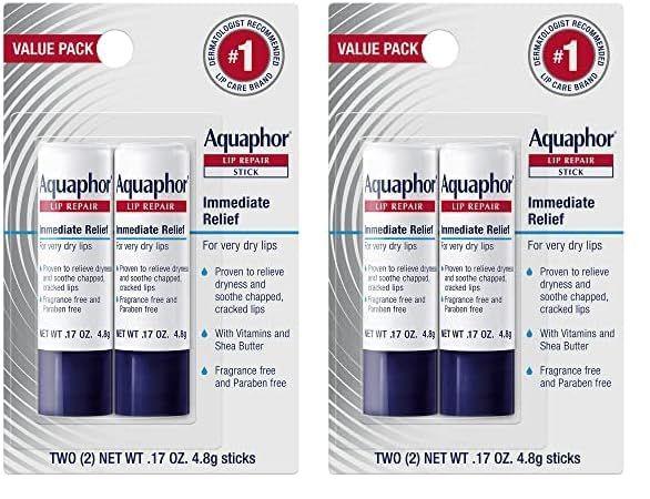 Imagem de Bálsamo labial Aquaphor Lip Repair Stick hidratante 2x0,17 onças, pacote com 2 unidades