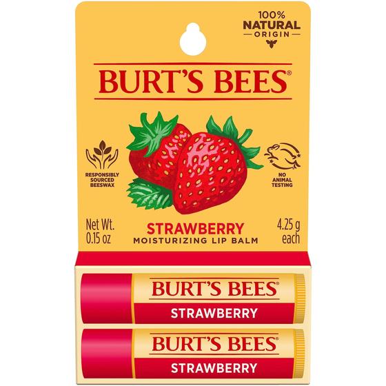 Imagem de Bálsamo Labial Burt's Bees Morango - Kit com 2