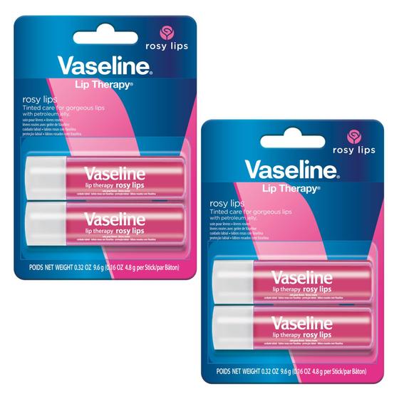 Imagem de Bálsamo labial Vaseline Lip Therapy Care Rosy, pacote com 4, 4,7 ml