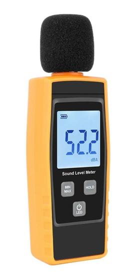 Imagem de Baluue Decibelímetro Hand- Held Medidor de Nível de Som Ruído 30-130 Dba Decibel Monitor Gama Com Display LCD Digital